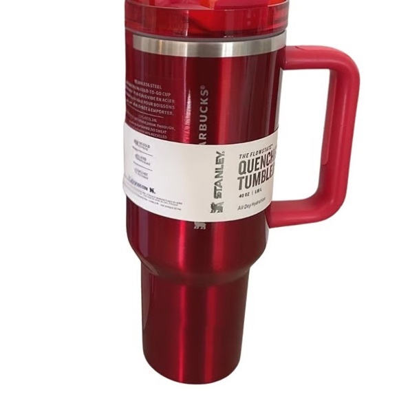 Starbucks x Stanley red shiny Red Travel Mug target red holiday flowstate 40oz - Picture 3 of 3
